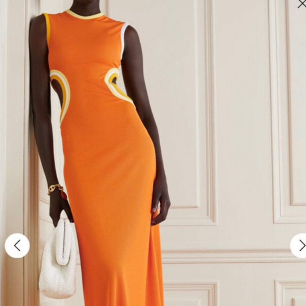 CHRISTOPHER ESBER FRAN VERNER BIND TANK DRESS ORANGE SIZE 8